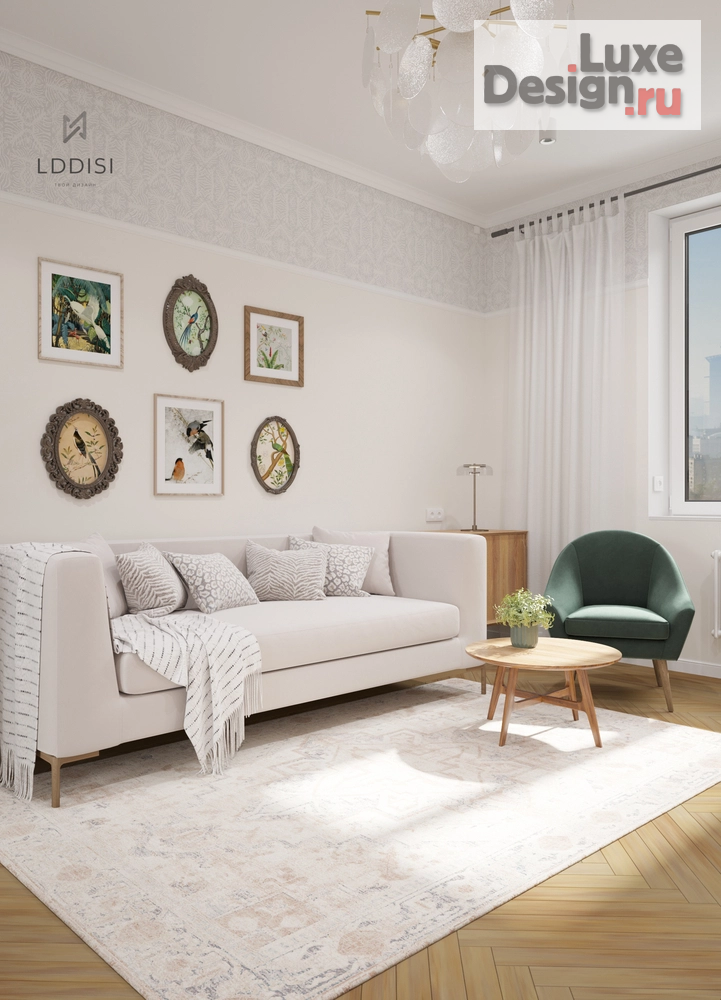 Дизайн интерьера двухкомнатной квартиры "Проект «Советская романтика»" (фото 5) от дизайнера Дадонова Лусине LDDISI Дизайн интерьера Дизайн интерьера двухкомнатной квартиры "Проект «Советская романтика»" (фото 5)