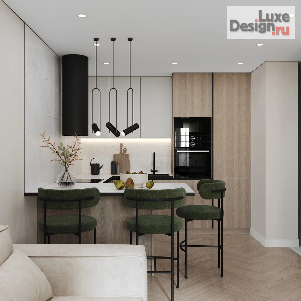 Дизайн интерьера однокомнатной квартиры "КВАРТИРА 44 кв.м в ЖК Квартал Сюжеты в Екатеринбурге" (фото 1)