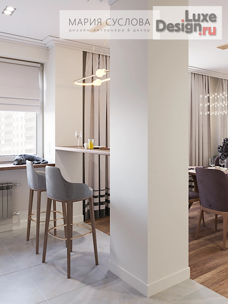 Дизайн интерьера трехкомнатной квартиры "Дизайн квартиры в стиле неоклассика" (фото 8)