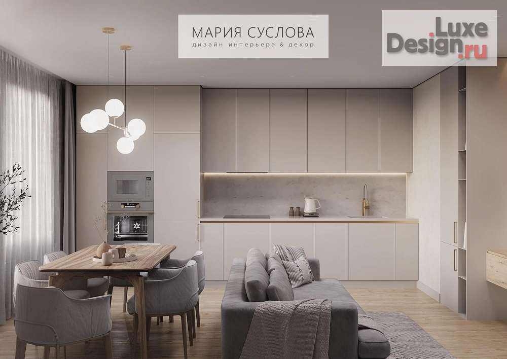 Дизайн интерьера трехкомнатной квартиры "Дизайн квартиры в сдержанной цветовой гамме" (фото 3)