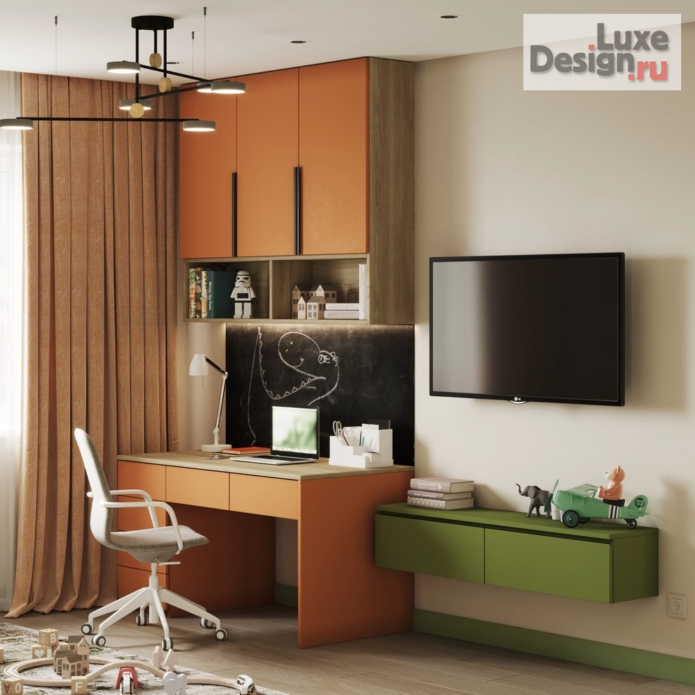 Дизайн интерьера детской "Яркая детская для первоклашки" (фото 1)