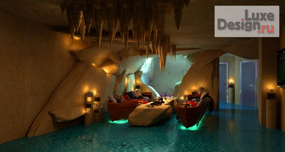 Дизайн интерьера сауны "Дизайн проект сауны "каноэ в пещере"" (фото 1)