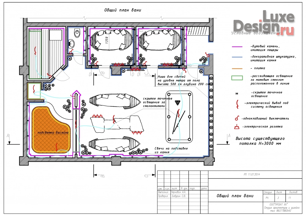 Дизайн интерьера сауны "Дизайн проект сауны "каноэ в пещере"" (фото 6)