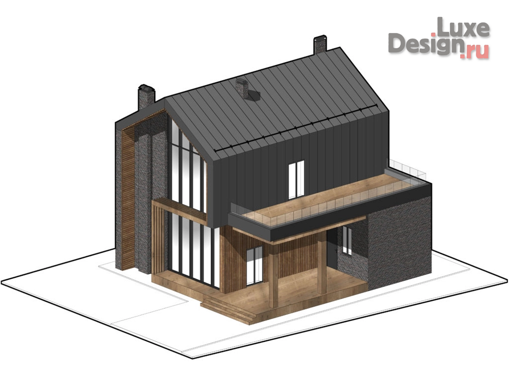 Частная архитектура "Дом в стиле Barn House барнхаус" (фото 1) от дизайнера Егерева Елена Частная архитектура "Дом в стиле Barn House барнхаус" (фото 1)