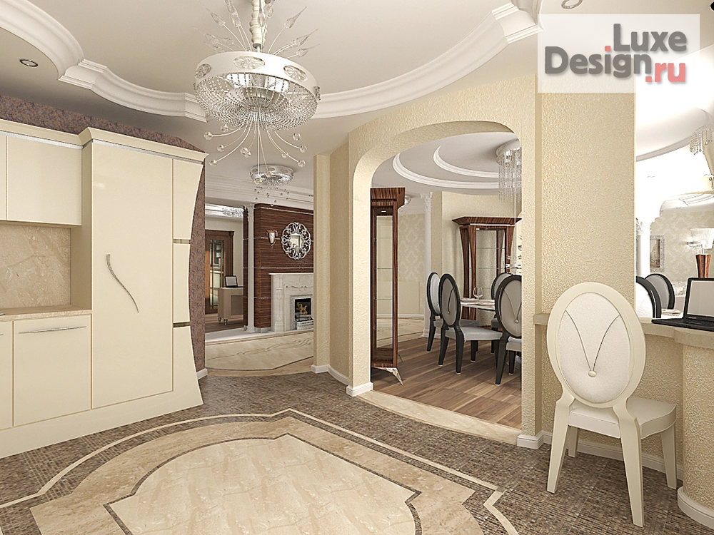 Дизайн интерьера трехкомнатной квартиры "Ар-деко стиль в интерьере" (фото 4)