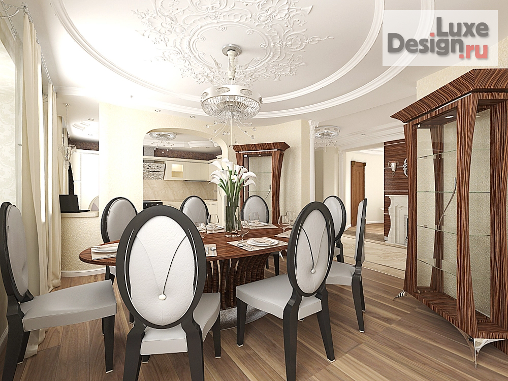 Дизайн интерьера трехкомнатной квартиры "Ар-деко стиль в интерьере" (фото 7)