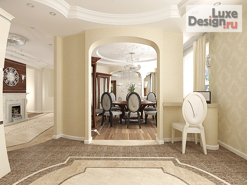 Дизайн интерьера трехкомнатной квартиры "Ар-деко стиль в интерьере" (фото 8)