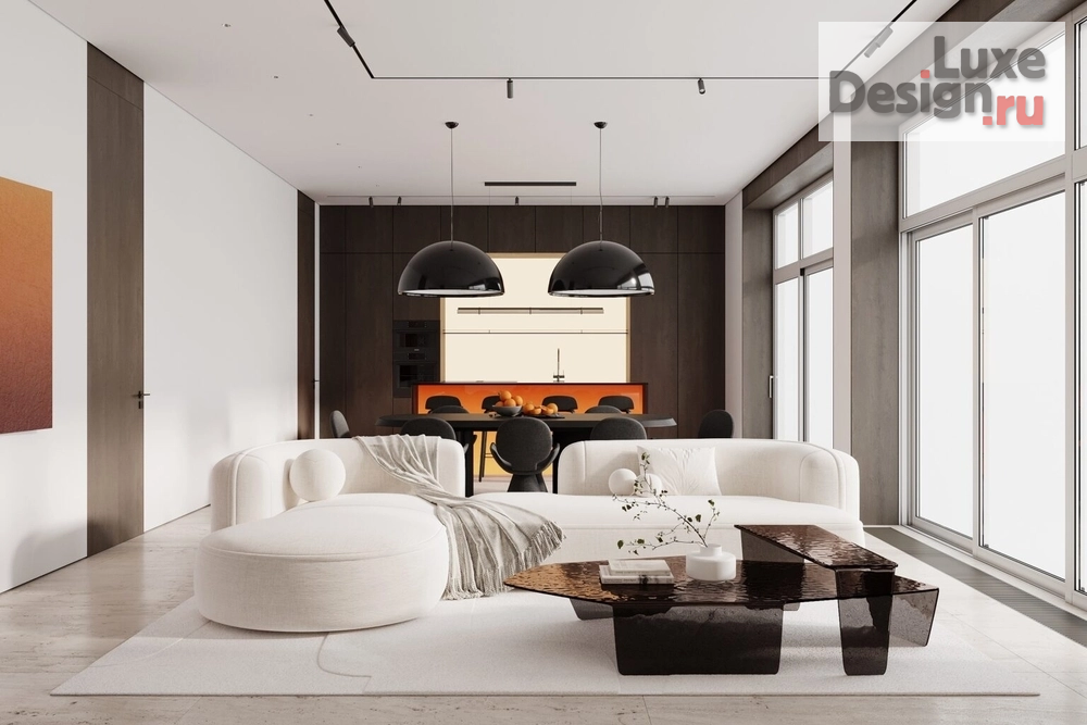 Дизайн интерьера загородного дома "Стиль минимализм в интерьере загородного дома в Москве" (фото 1)