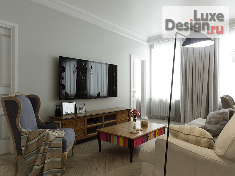 Дизайн интерьера трехкомнатной квартиры "Дизайн интерьера на Полевой 78 кв.м." (фото 5)