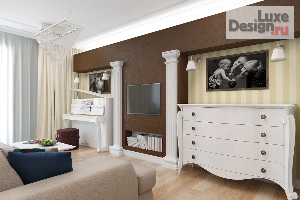 Дизайн интерьера трехкомнатной квартиры "Дизайн квартиры в современном стиле и отличается особой изысканностью и удачным цветовым решением" (фото 1)