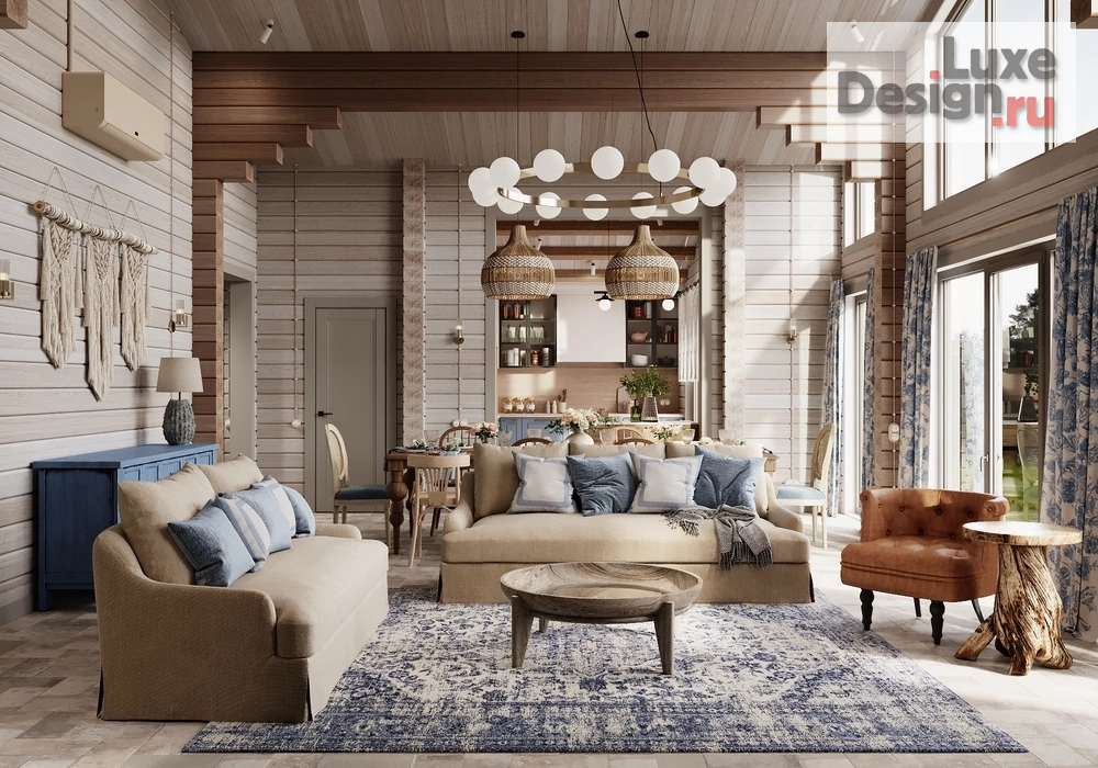 Дизайн интерьера загородного дома "Срубовой дом на Волге" (фото 1)