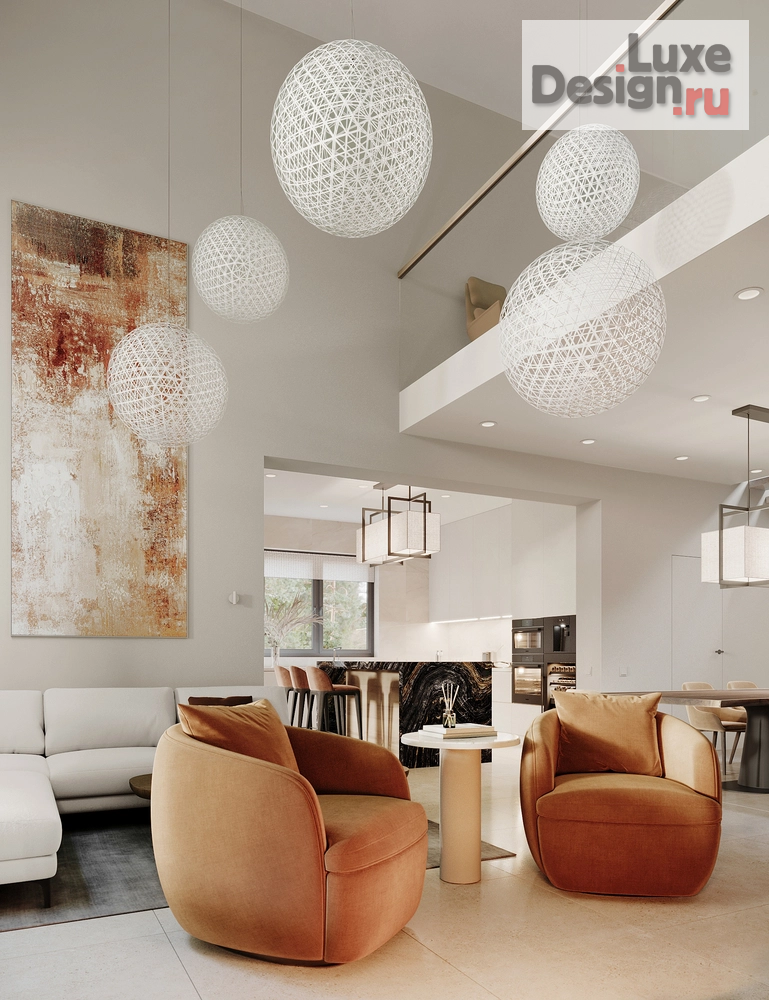 Дизайн интерьера загородного дома "Дом с двухсветной гостиной" (фото 19)