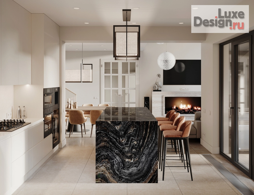 Дизайн интерьера загородного дома "Дом с двухсветной гостиной" (фото 29)