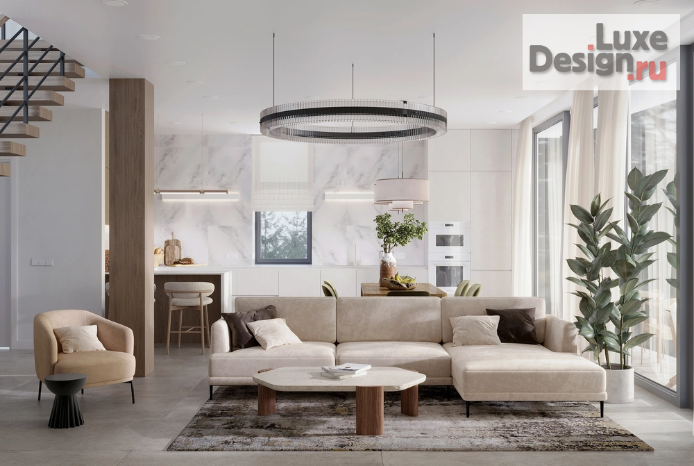 Дизайн интерьера загородного дома "Дом в сосновом лесу" (фото 1)