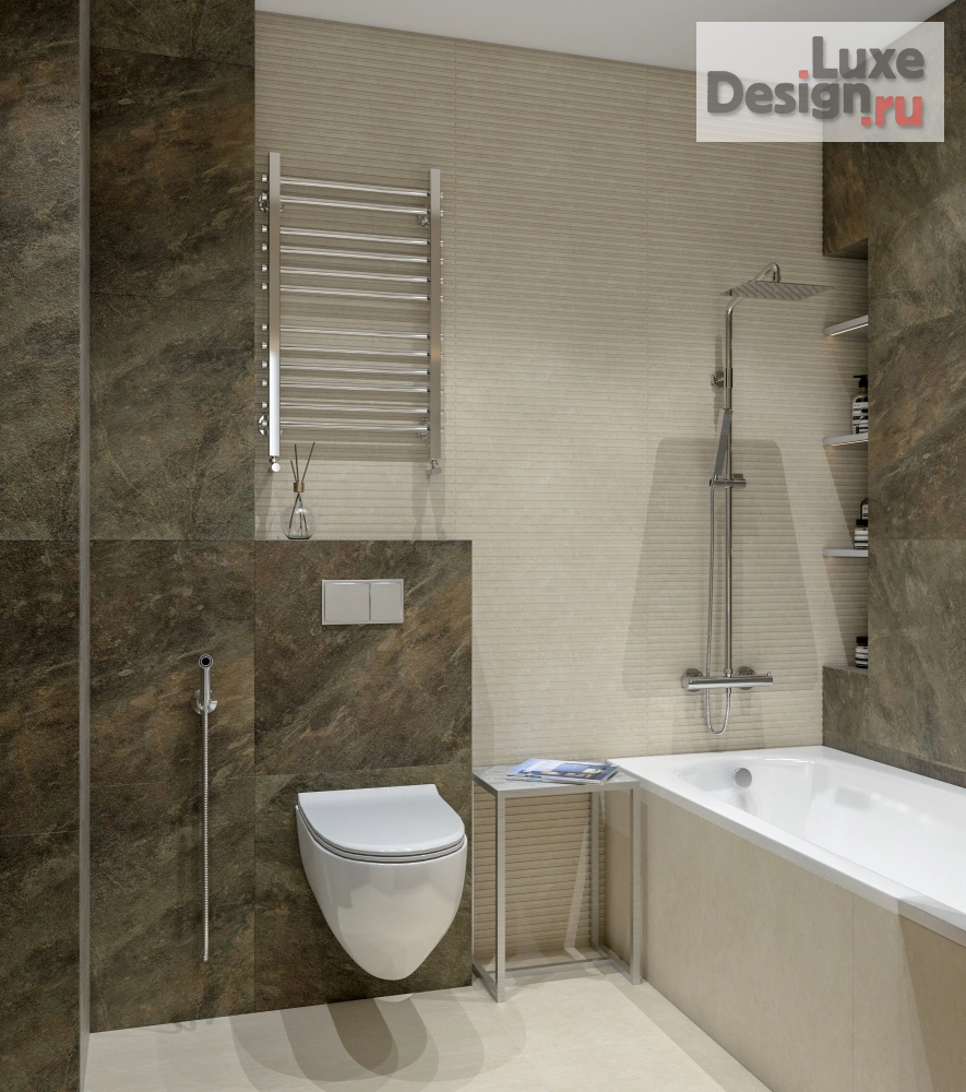 Дизайн интерьера однокомнатной квартиры "Квартира 1‑к, 40 м2, пр. Карла Маркса" (фото 10)