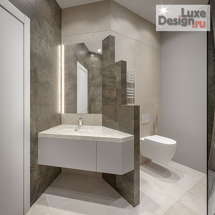 Дизайн интерьера двухкомнатной квартиры "Квартира 2‑к, 80 м2 ЖК Ладья" (фото 4)