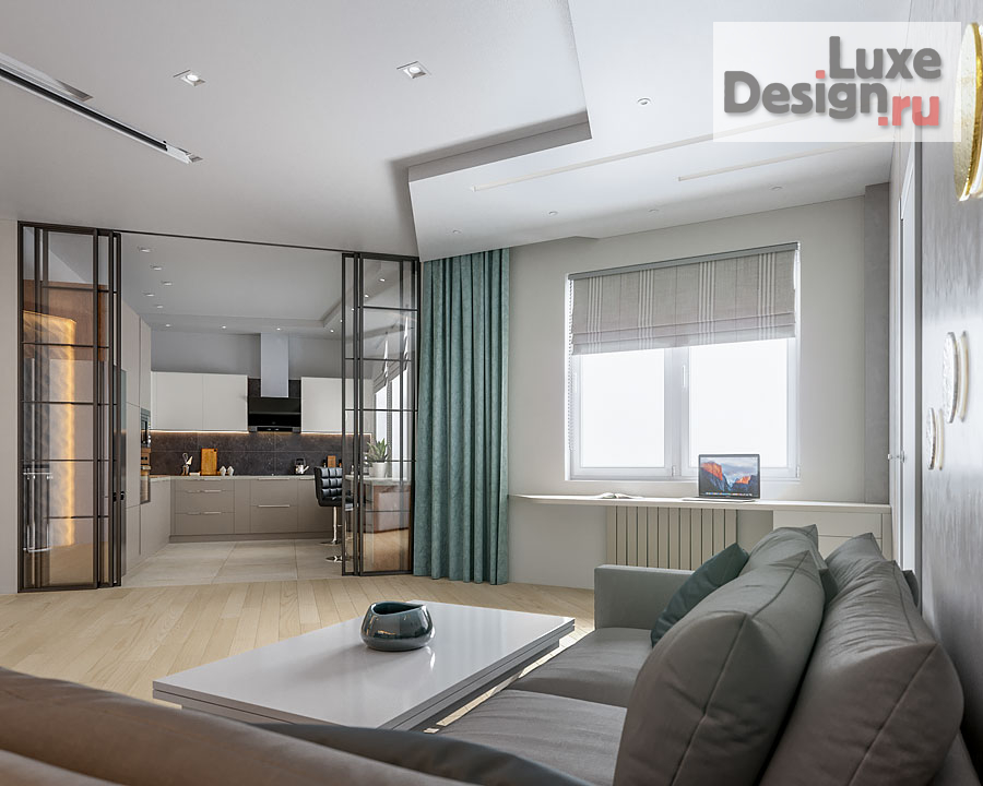 Дизайн интерьера двухкомнатной квартиры "Квартира 2‑к, 80 м2 ЖК Ладья" (фото 9)