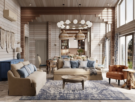 Дизайн интерьера в Самаре "Срубовой дом на Волге"