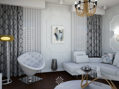 Дизайн интерьера гостиной в Самаре "Гостиная "Sorbet""